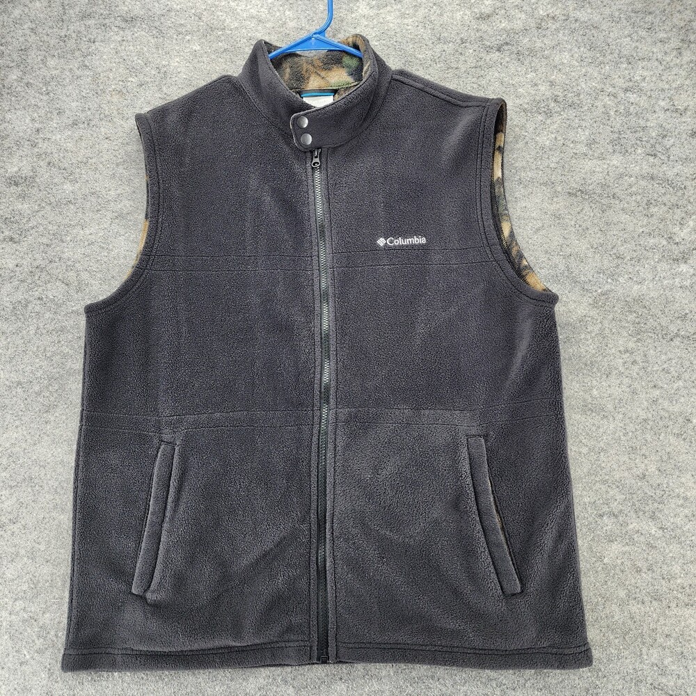 Columbia Vest Mens Large Sleeveless Full Zip Black